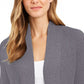 Cardigan feminino de algodão com abertura frontal, tamanho grande, cinza, Charter Club