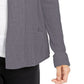 Cardigan feminino de algodão com abertura frontal, tamanho grande, cinza, Charter Club