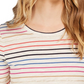 Blusa listrada feminina Style &amp; Co, bege, tamanho grande