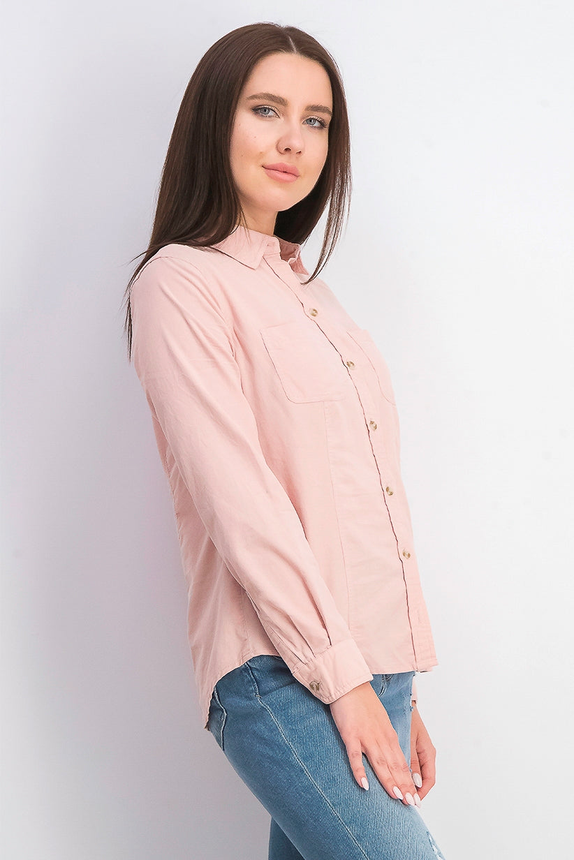 Camisa feminina de veludo cotelê liso Charter Club, rosa, tamanho extra pequeno