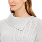 Suéter feminino Charter Club Patchwork com gola assimétrica, tamanho X-S