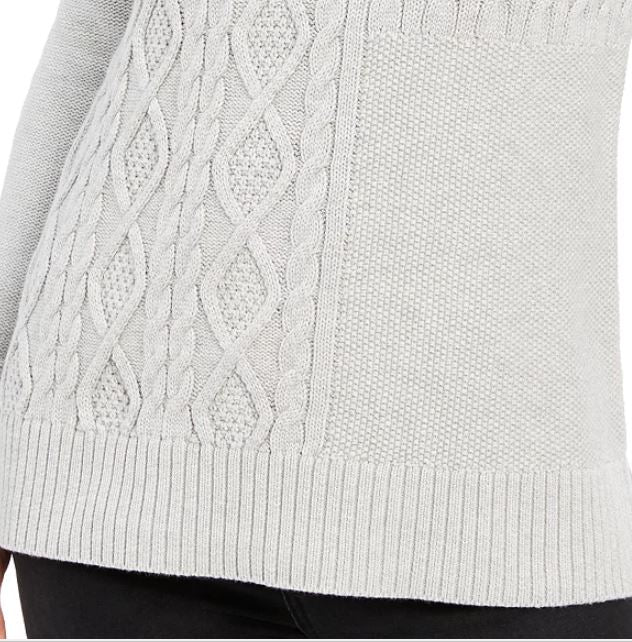 Suéter feminino Charter Club Patchwork com gola assimétrica, tamanho X-S