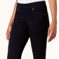 Calça jeans feminina estilo reto estilo &amp; co, preta, tamanho médio