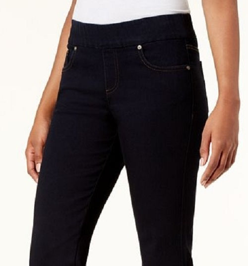 Calça jeans feminina estilo reto estilo &amp; co, preta, tamanho médio