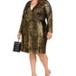 Vestido feminino plus size metálico com estampa animal da INC International Concepts, dourado, tamanho 1X
