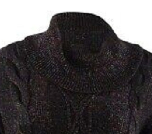 Suéter feminino Charter Club com gola alta e glitter, preto, tamanho extragrande