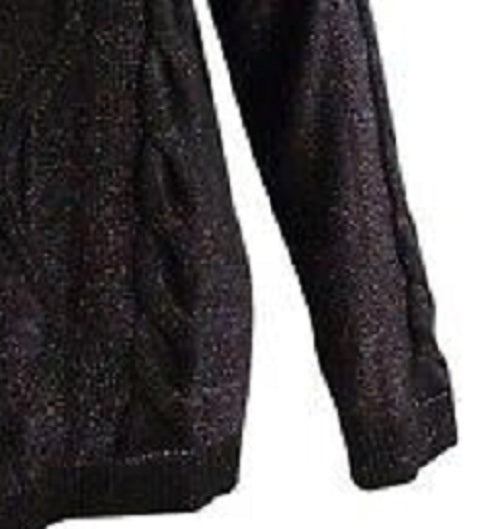 Suéter feminino Charter Club com gola alta e glitter, preto, tamanho extragrande