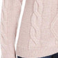 Suéter feminino Charter Club com gola alta e tricô trançado com glitter, rosa, tamanho médio