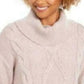 Suéter feminino Charter Club com decote careca e tricô com glitter, rosa, tamanho extrapequeno