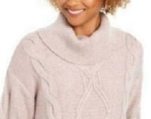 Suéter feminino Charter Club com decote careca e tricô com glitter, rosa, tamanho extrapequeno