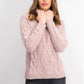 Suéter feminino Charter Club Petite Cable-Knit rosa tamanho médio
