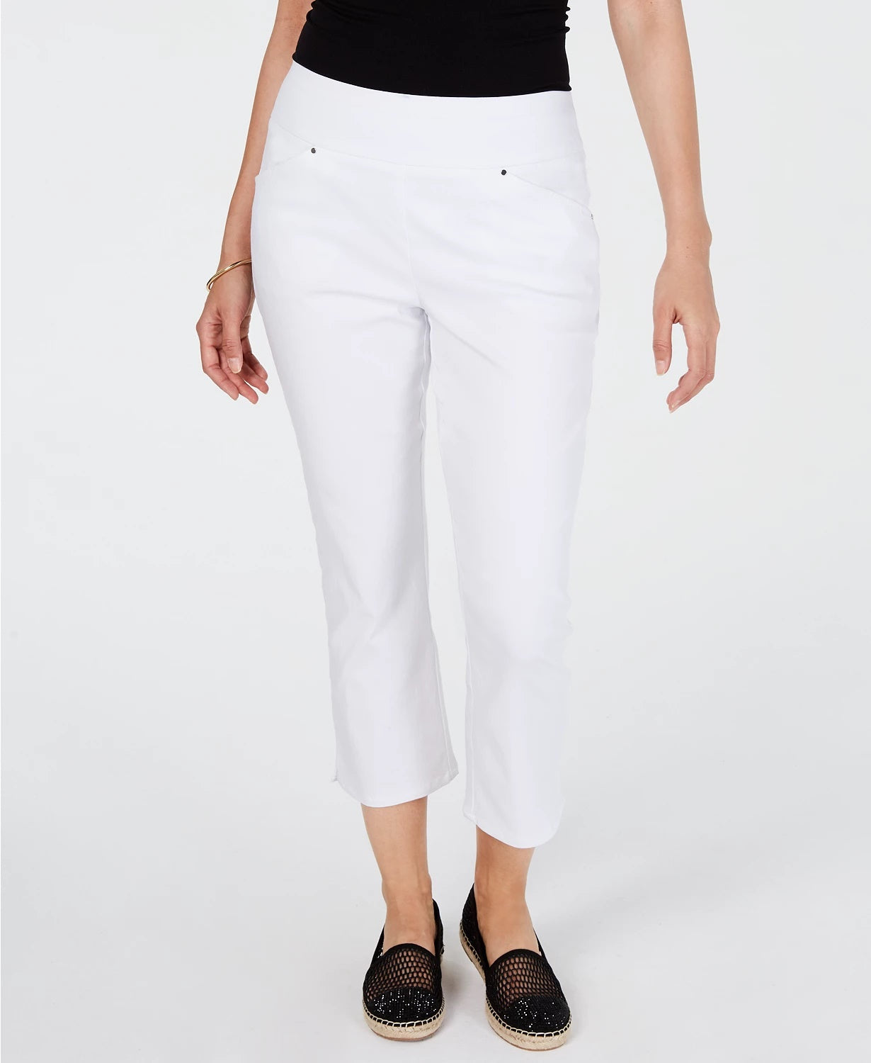 Calça skinny cropped feminina INC International Concepts Curvy Pull-On, bege, tamanho 6