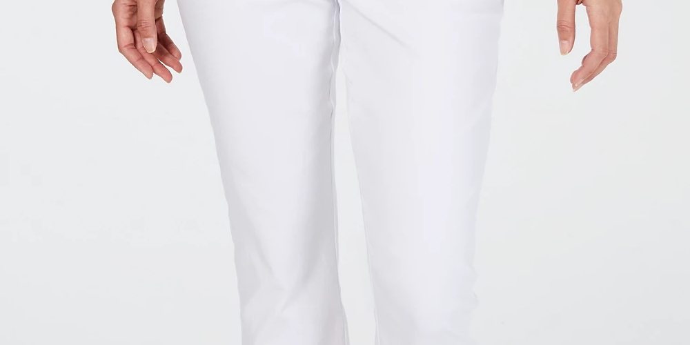 Calça skinny cropped feminina INC International Concepts Curvy Pull-On, bege, tamanho 6