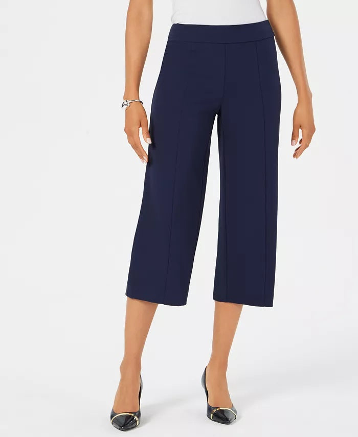 Calça curta feminina JM Collection azul tamanho grande