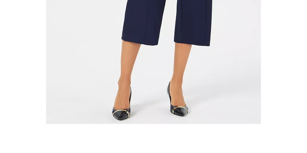 Calça curta feminina JM Collection azul tamanho grande