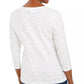 Karen Scott Camisa Feminina Petite Glitter Star Print Branca Tamanho Petite