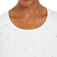 Karen Scott Camisa Feminina Petite Glitter Star Print Branca Tamanho Petite