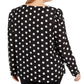 Blusa feminina plus size de bolinhas Alfani preta tamanho 1X