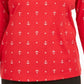 Karen Scott Blusa Feminina com Estampa de Âncora e Gola V Vermelha Tamanho P