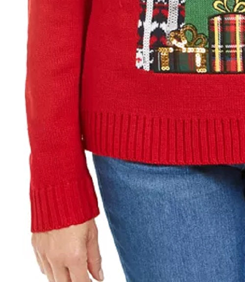 Karen Scott Suéter Midnight Presents Feminino Vermelho Brilhante Tamanho Médio