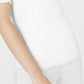 Blusa feminina Maison Jules com decote redondo e mangas curtas, branca, tamanho grande