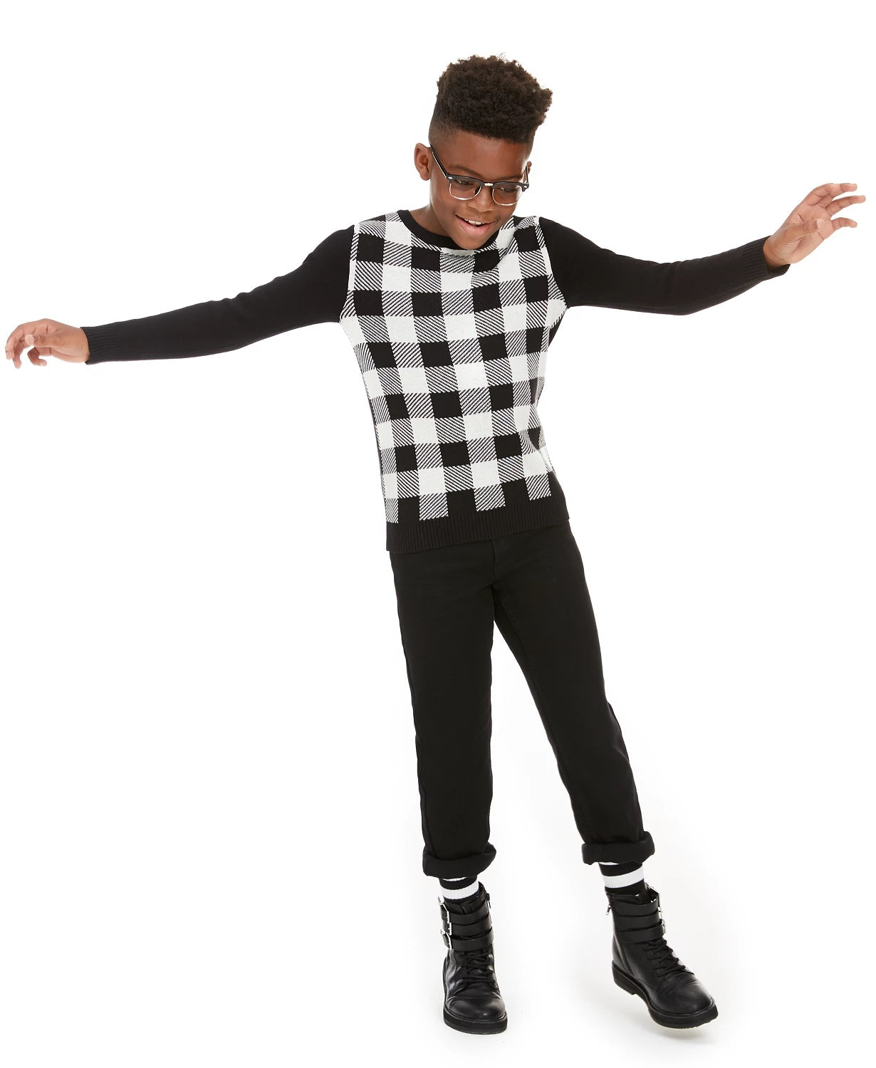 Charter Club Big Boy's Buffalo Check Family Sweater Tamanho Natural X-Grande