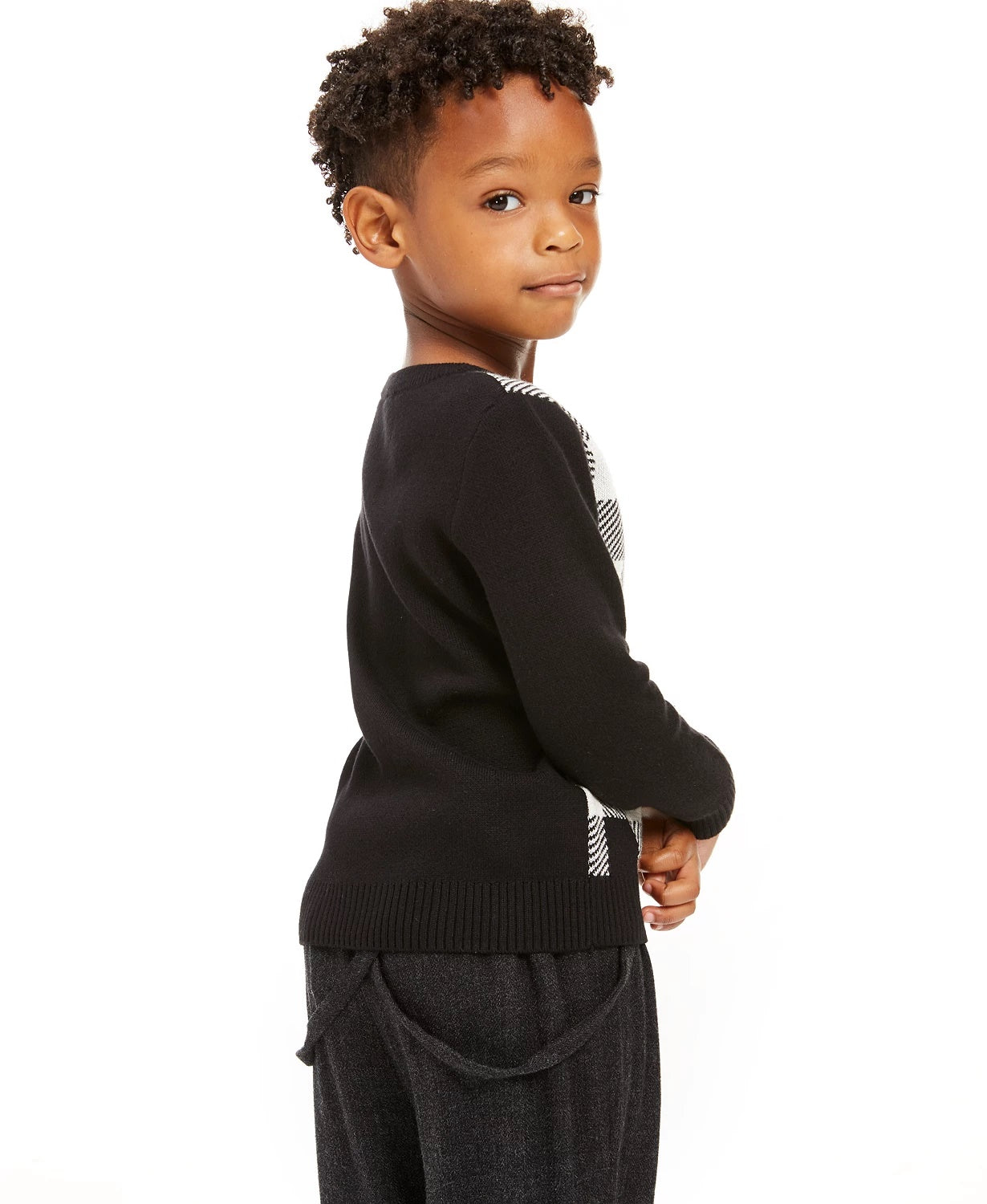 Charter Club Little Boys Buffalo Check Família Suéter Branco Tamanho 2T