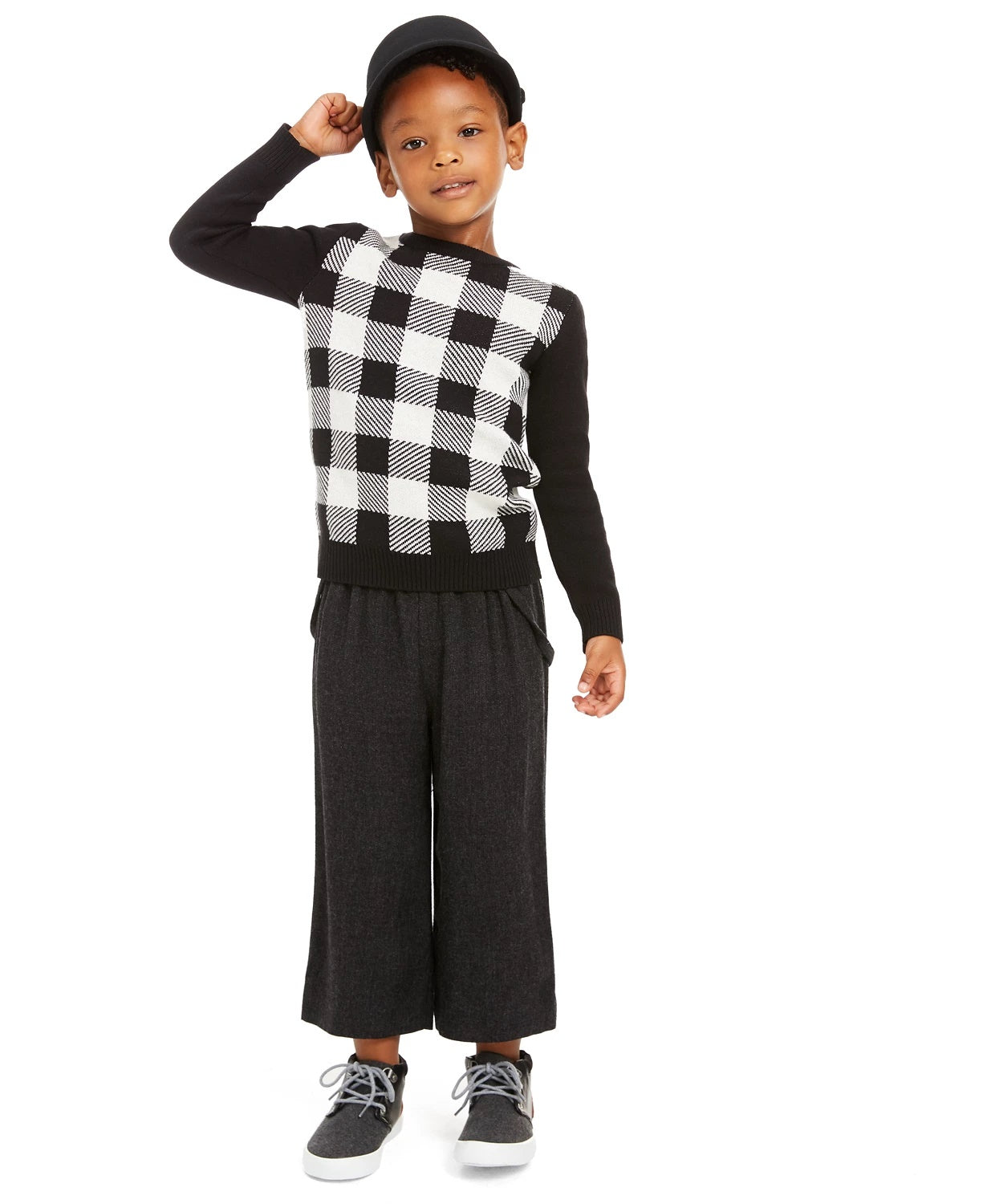 Charter Club Little Boys Buffalo Check Família Suéter Branco Tamanho 2T