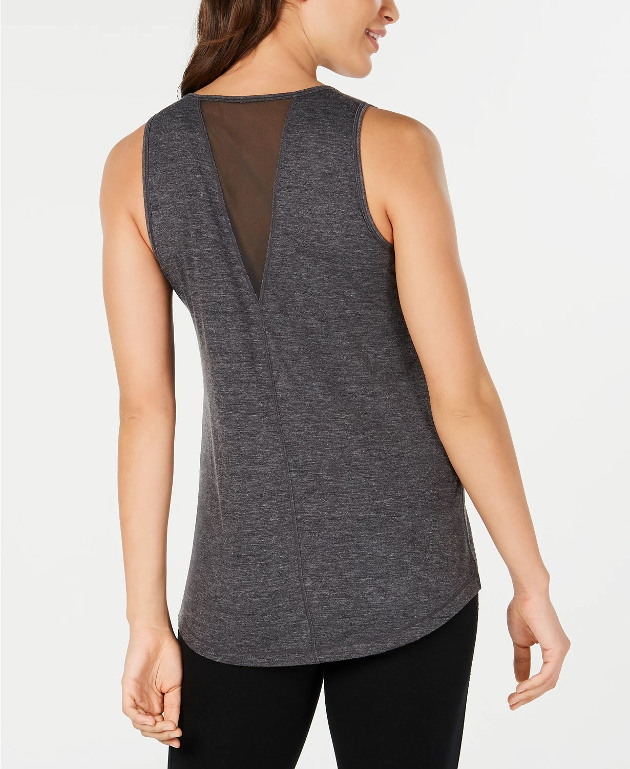 Ideology Regata feminina de malha nas costas, cinza, tamanho X-S