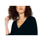 Blusa feminina Alfani com ferragens, preta, tamanho médio