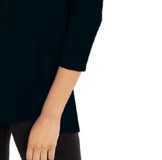 Blusa feminina Alfani com ferragens, preta, tamanho médio