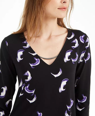 Top Alfani Feminino Petite Hardware-Trim Roxo Tamanho P