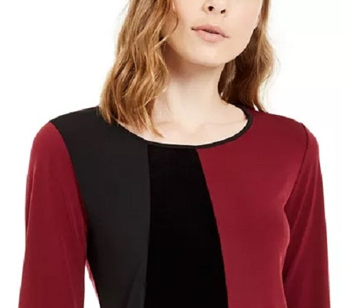 Blusa feminina Alfani Colorblock assimétrica vinho tamanho XX-G