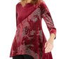 Blusa feminina Alfani com decote redondo e manga 3/4 vermelha e salpicada, tamanho grande
