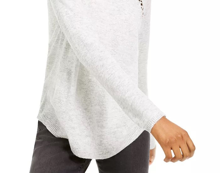 Suéter Peekaboo Grommet Feminino INC International Concepts Cinza Tamanho Grande