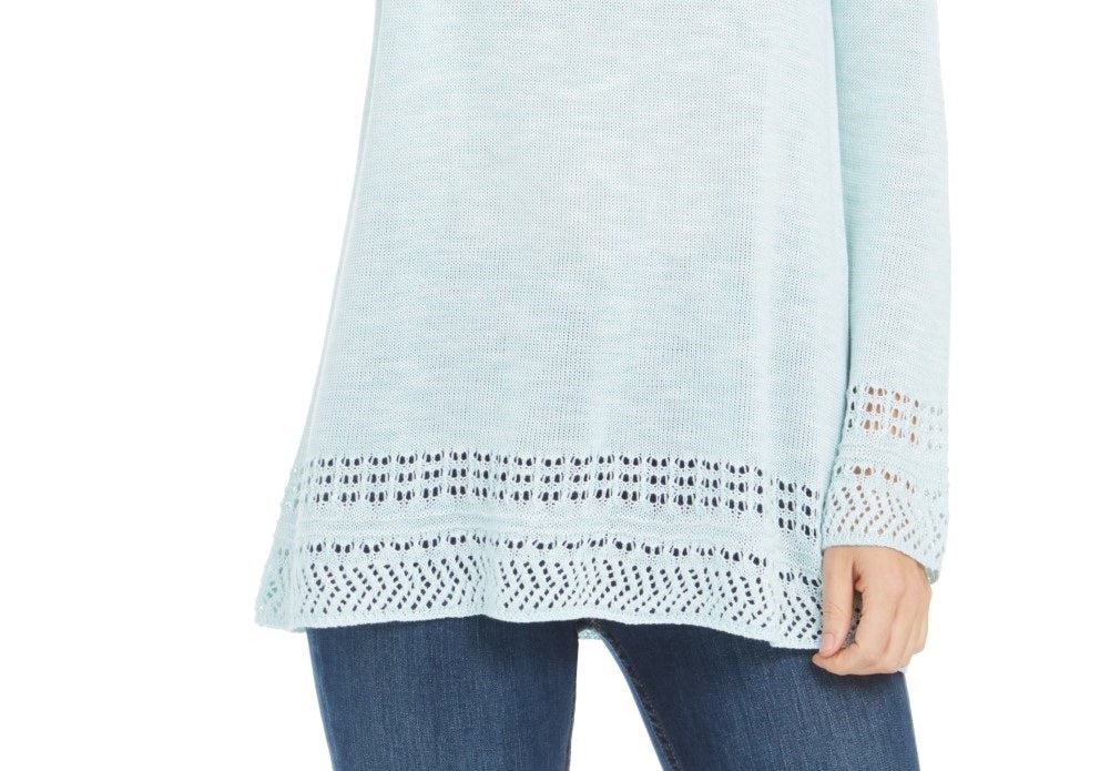 Suéter túnica mesclado com acabamento em ponta estilo &amp; co feminino, verde, tamanho extragrande