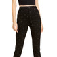 Calça jeans skinny feminina Bar III com tachas no tornozelo, preta, tamanho 2