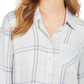 Camisa xadrez feminina Style &amp; Co com um bolso, verde, tamanho médio