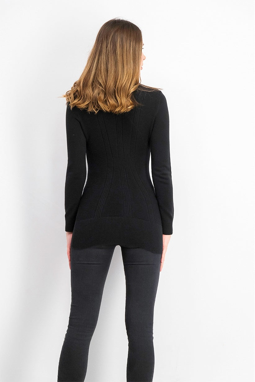 Suéter feminino estilo &amp; co com pontos mistos, preto, tamanho extragrande