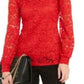 Blusa de renda feminina INC International Concepts, vermelha escura, tamanho extra pequeno