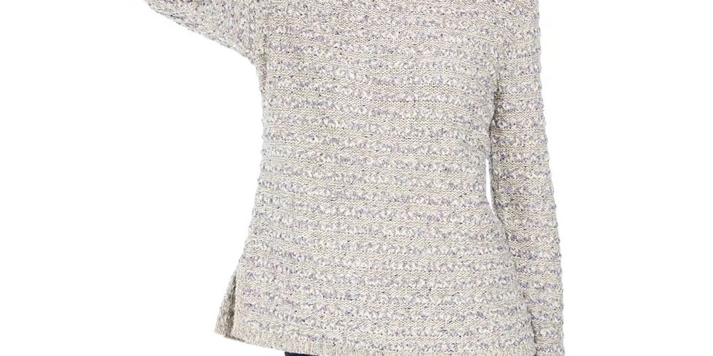 Suéter listrado feminino Style &amp; Co, cinza, tamanho XX-G