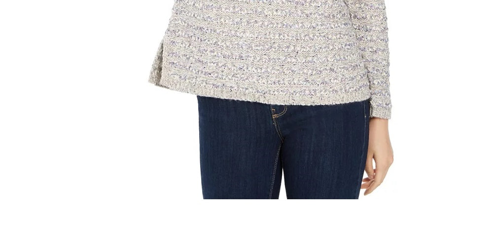 Suéter listrado feminino Style &amp; Co, cinza, tamanho XX-G