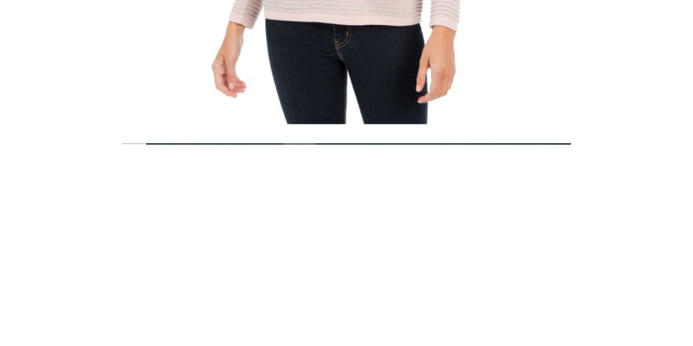 Blusa feminina Charter Club mesclada, manga comprida, gola redonda, cinza, tamanho médio