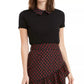 Blusa feminina Maison Jules com gola contrastante e estampa contrastante, preta, tamanho pequeno