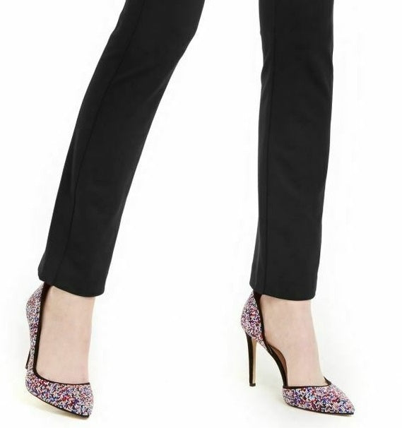 Calça feminina reta com cinto de corrente da INC International Concepts, preta, tamanho 8