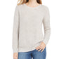 Suéter feminino canelado com ombros caídos, bege, tamanho extragrande, estilo &amp; co