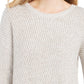 Suéter feminino canelado com ombros caídos, bege, tamanho extragrande, estilo &amp; co