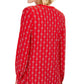 Top feminino estampado com decote dividido, tamanho X-S