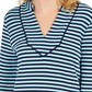 Top listrado feminino Charter Club com manga 3/4, azul marinho, tamanho XX-G