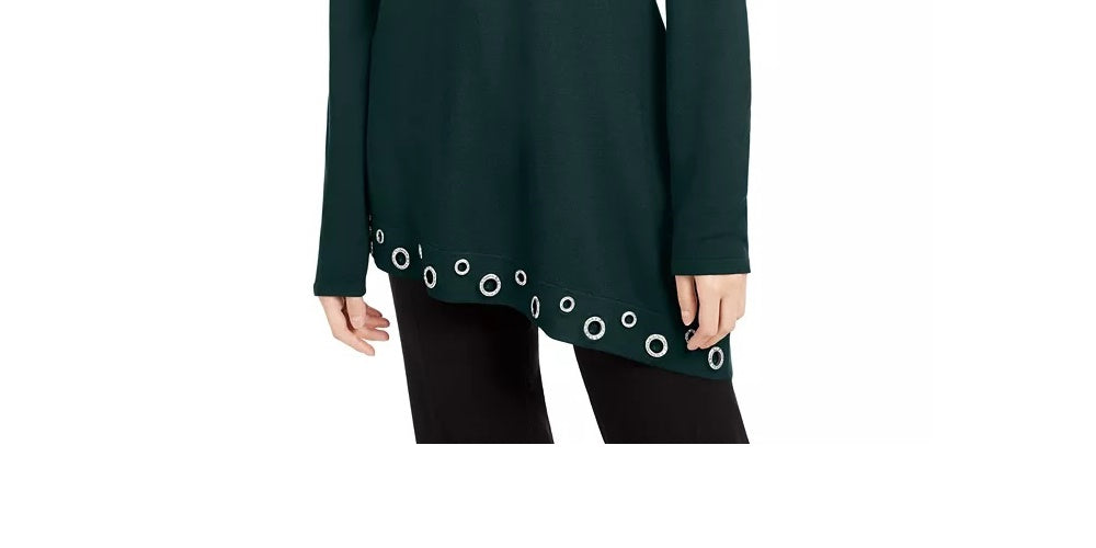 Top feminino com bainha grommet da INC International Concepts, verde, tamanho médio